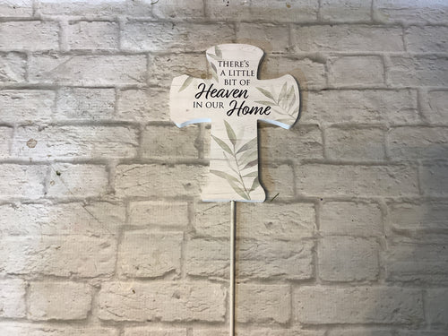 K Heaven in our home cross stake