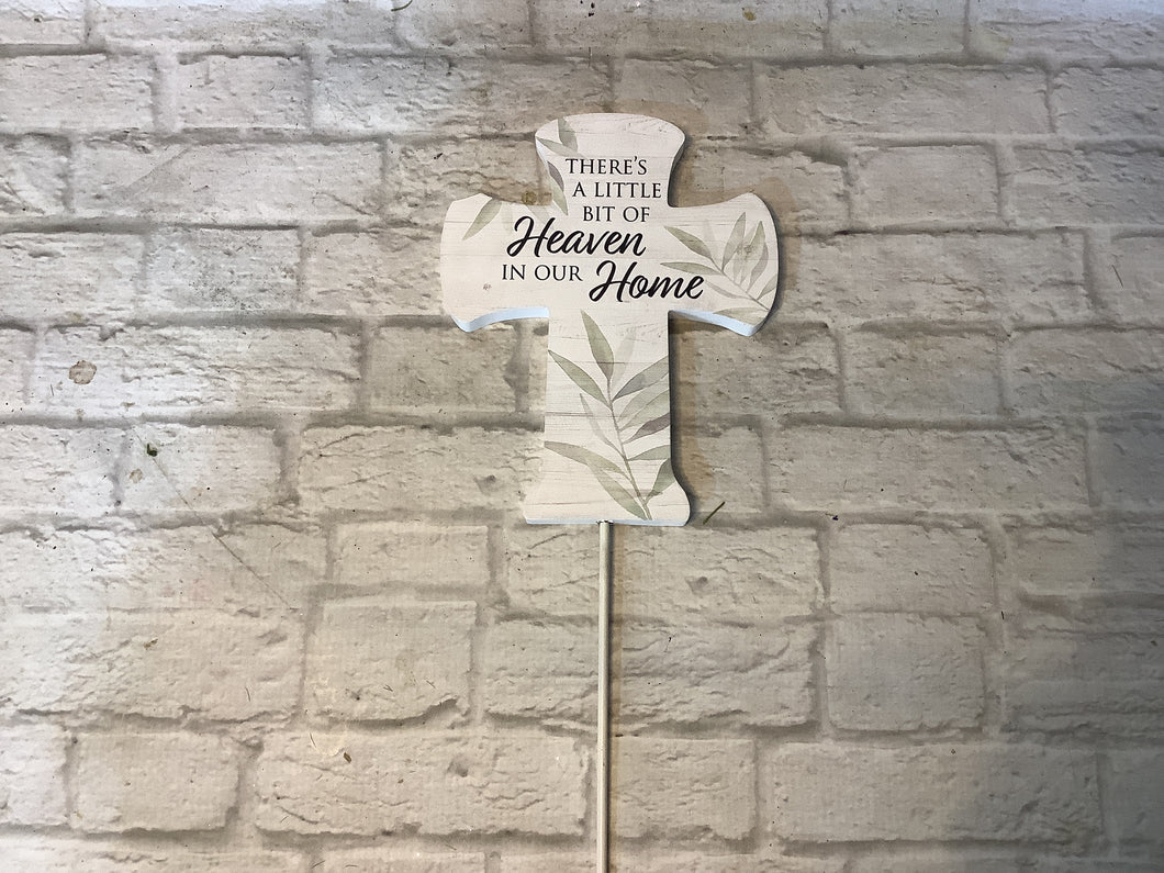 K Heaven in our home cross stake