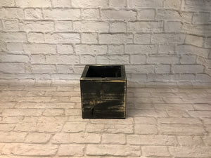 K 5” Wood Cube Planter