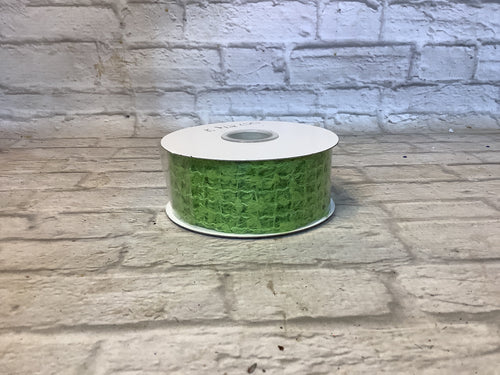 K bright green  open weave ribbon