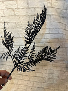 K glitter leather fern pick:black