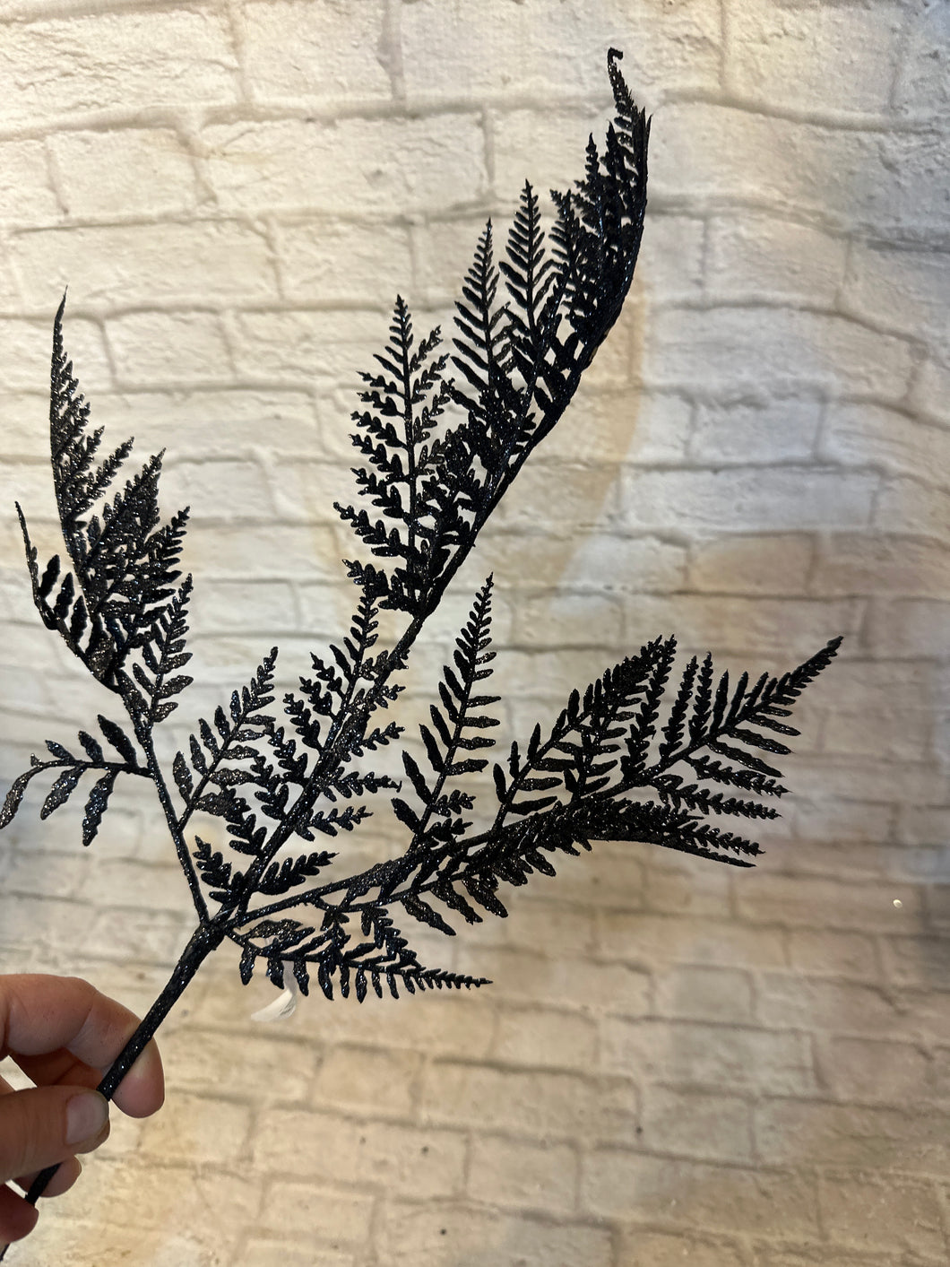 K glitter leather fern pick:black