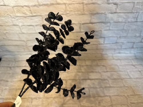 K black glitter eucalyptus stem