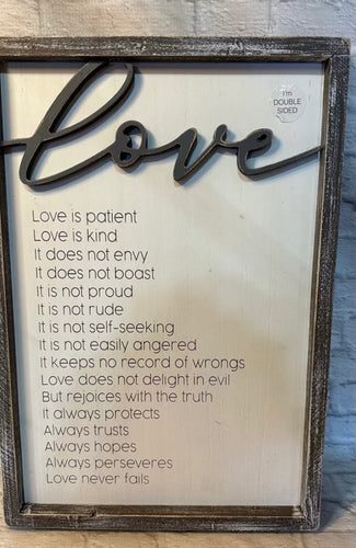 K Double Sided Love Sign
