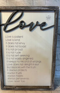 K Double Sided Love Sign