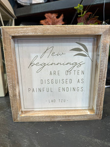 K New Beginnings Sign