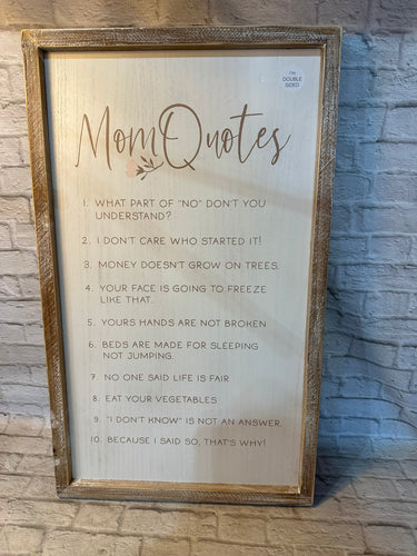 K Double Sided Mom Sign