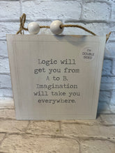K Double Sided Logic and Time Hanging Sign