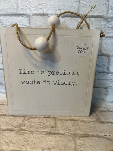 K Double Sided Logic and Time Hanging Sign