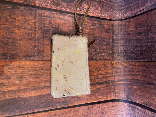 K White Cowhide with gold accent Myra Bag