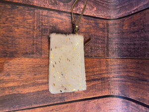 K White Cowhide with gold accent Myra Bag