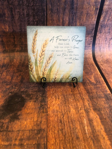 K Farmer's Prayer Plaque