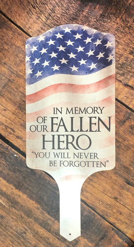 K Garden Stake-Fallen Hero