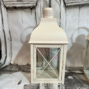 K Large Cream Metal Lantern