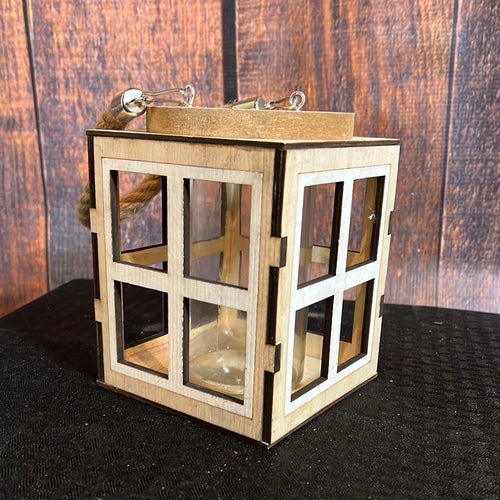 K Wooden Cutout Lantern