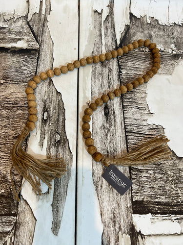 K Brown Beaded Garland with Tassels