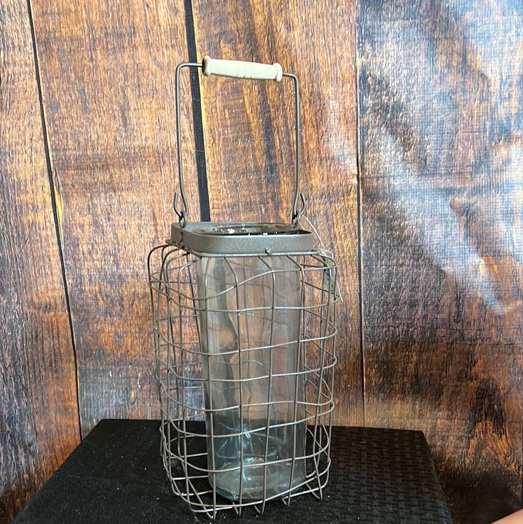 K Metal Candle Holder with Glass