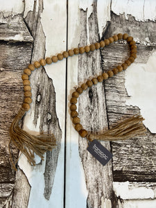 K Brown Beaded Garland with Tassels