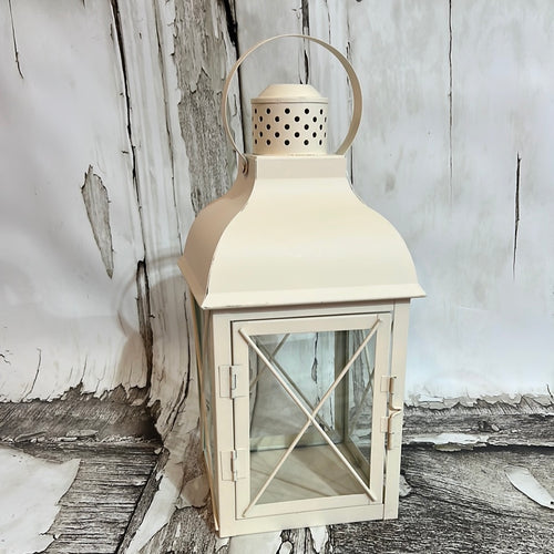 K Medium Cream Metal Lantern