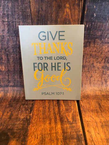 K Give Thanks Sign