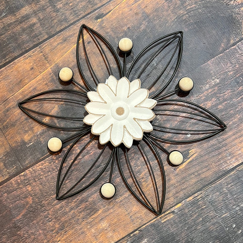 K Metal White Flower Wall Art