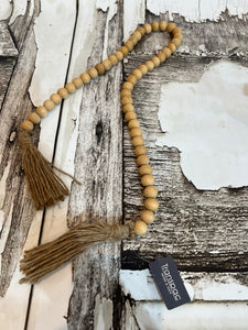 K Natural Beaded Garland with Tassels