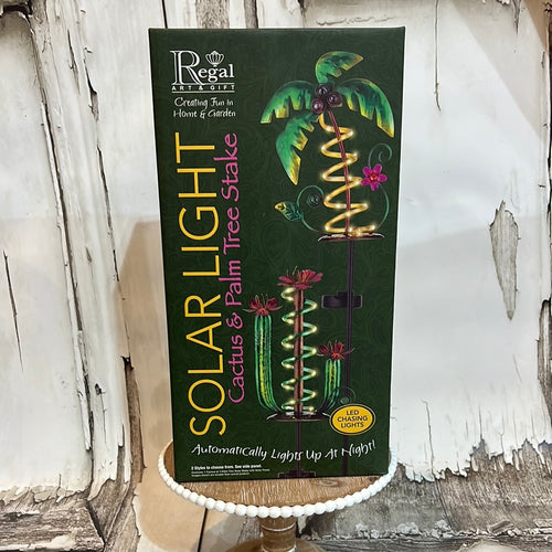 K Cactus and Palm Tree Solar Light