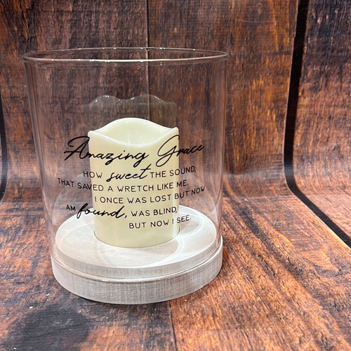 K Amazing Grace Candle with Base