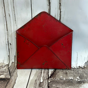 K Red Metal Envelope Wall Art